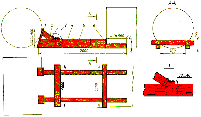закрепляют распорной деревянной рамой 