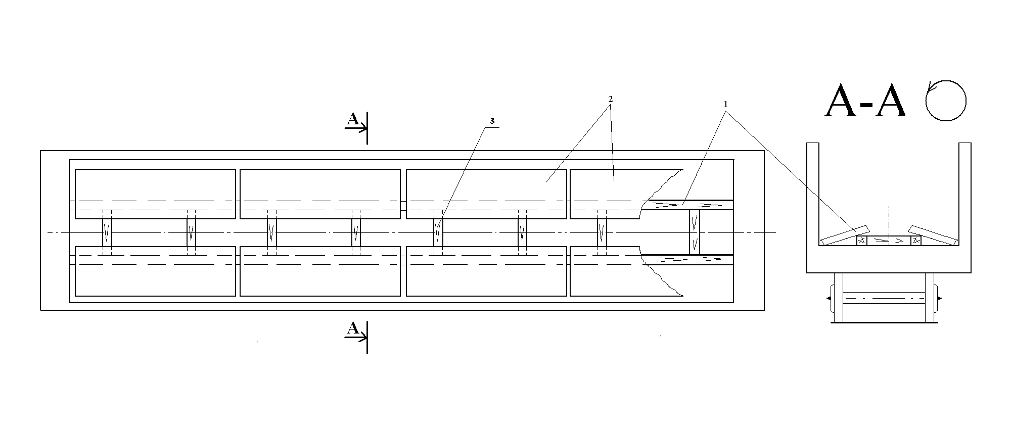 по ширине полувагона