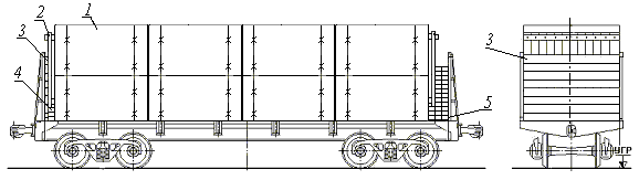 В полувагоне с внутренней длиной кузова 12700 мм