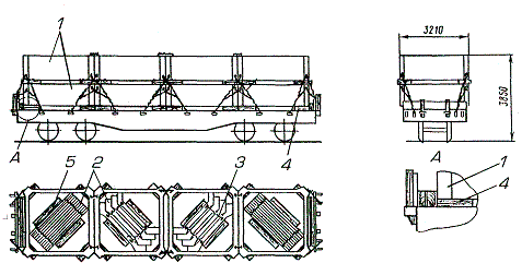 При совместной перевозке на платформе элеваторных элементов