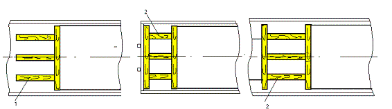 Установка упорных и распорных рам в полувагоне