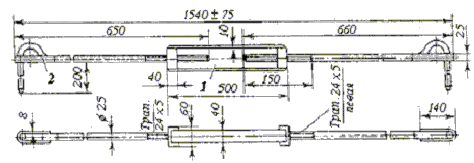 Контейнеры, закрепленные инвентарными растяжками, соединяют между собой в поперечном направлении четырьмя инвентарными металлическими стяжками