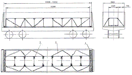 Перевозку контейнеров осуществляют в полувагонах в один ярус