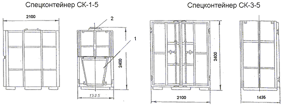 Специализированные контейнеры СК-1-5, СК-3-5
