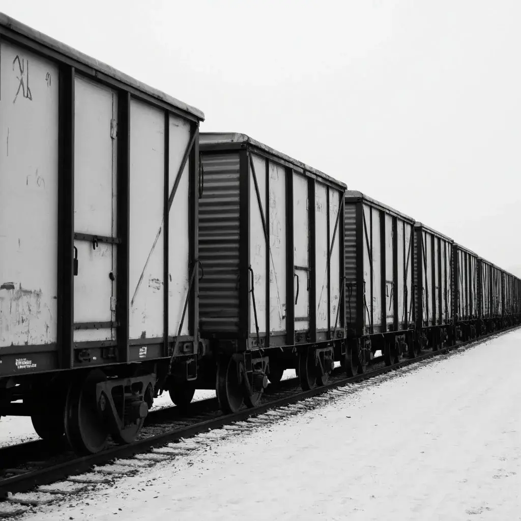 Грузовые вагоны на железной дороге